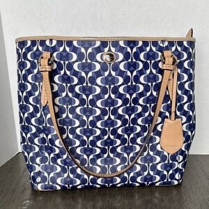 Coach Navy and Tan Signature Tote